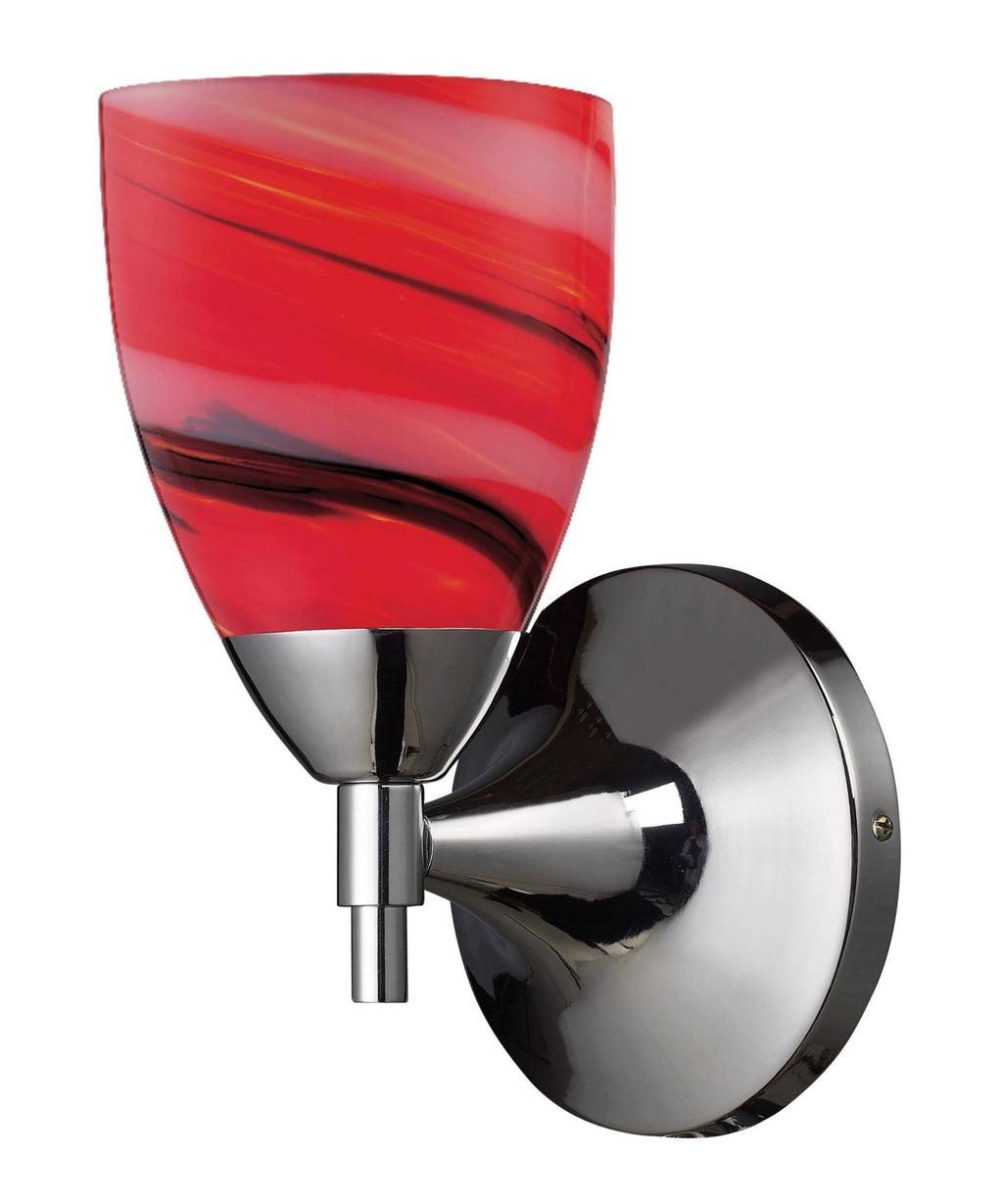 Polished Chrome 1-Light Sconce with Sandy Glass K50769