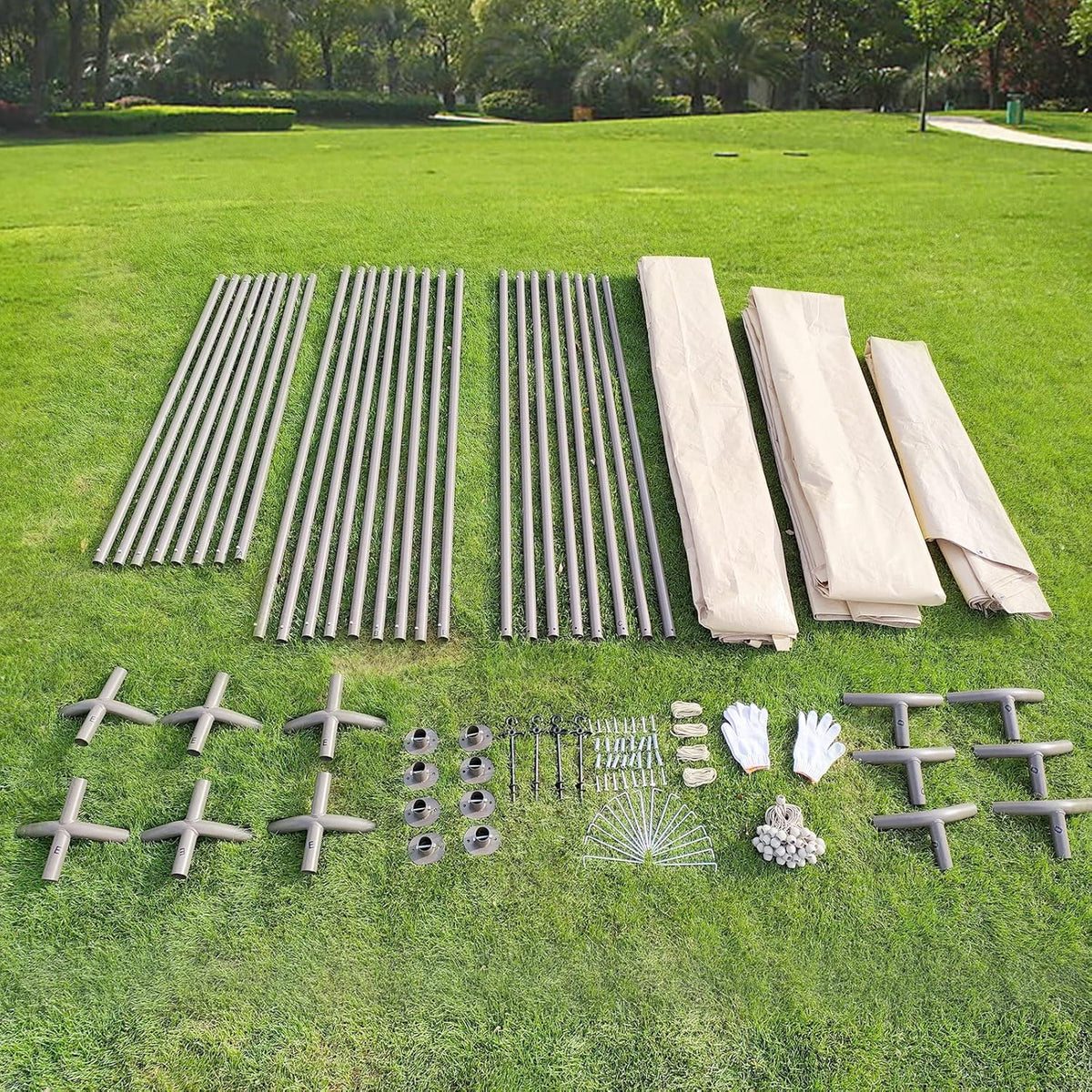 10x20ft Heavy Duty Carport with Sidewalls and Doors Z898