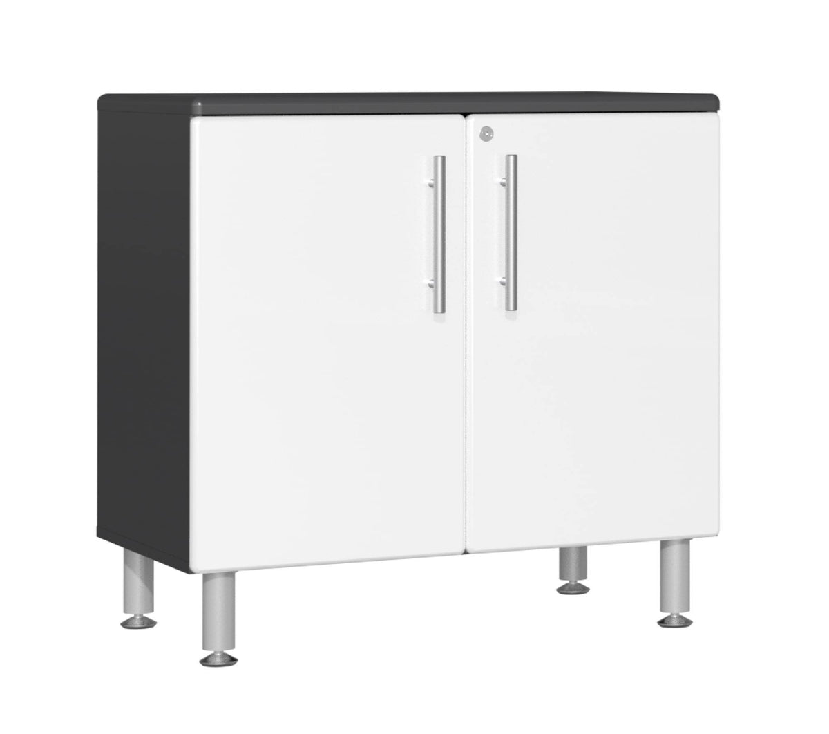 White Metallic Oversized 2-Door Base Cabinet P56121