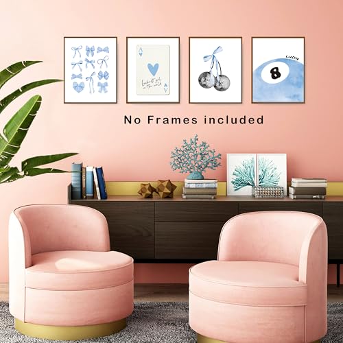 Pink Coquette Preppy Wall Art Prints Set of 4 C231725