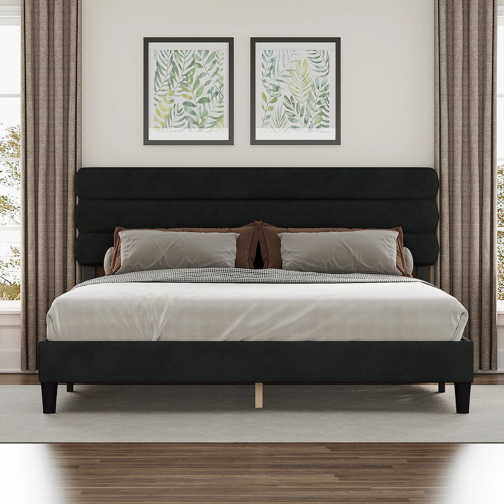 King Size Dark Gray Bed Frame L198