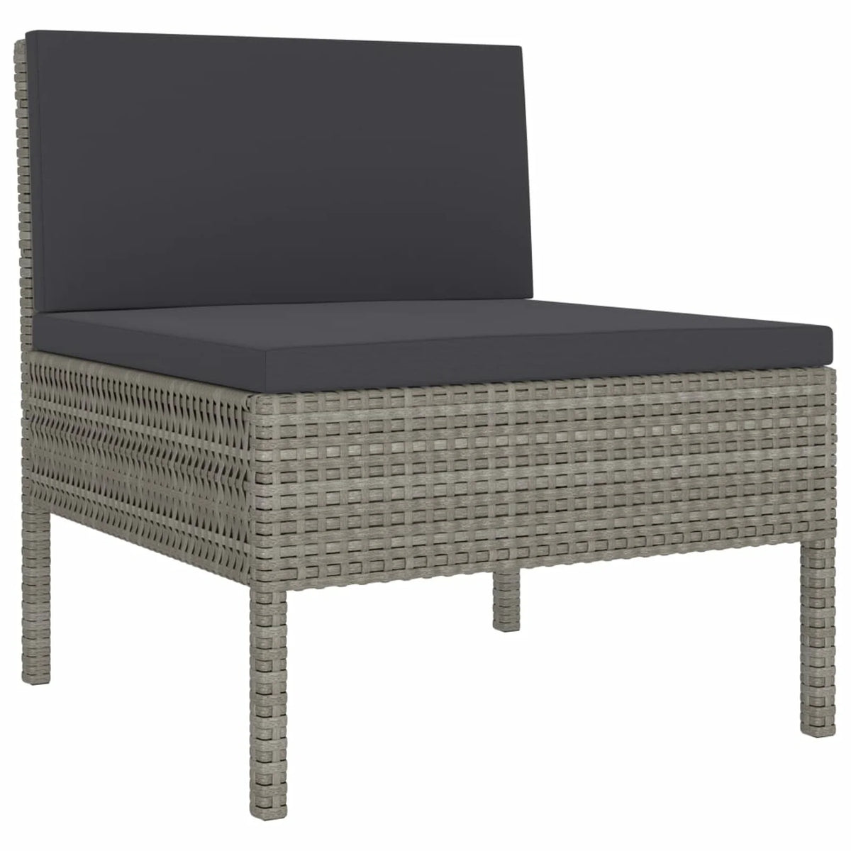 3 Piece Poly Rattan Outdoor Sectional Sofa Set with Cushions Steel Frame W660286