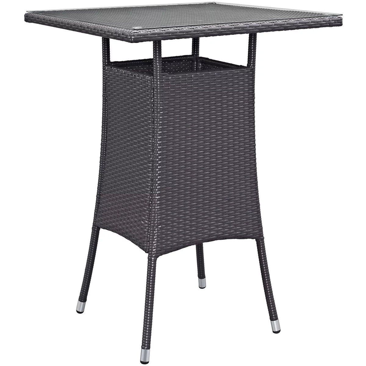 White Rattan 5 Pc Outdoor Patio Bar Table and Chairs Set M309811