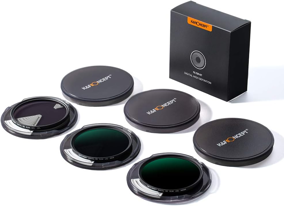 55mm Lens Filter Kit ND8 ND64 CPL Circular Polarizer Filter Set with Multi-Layer Coatings Pack of 2 W2689