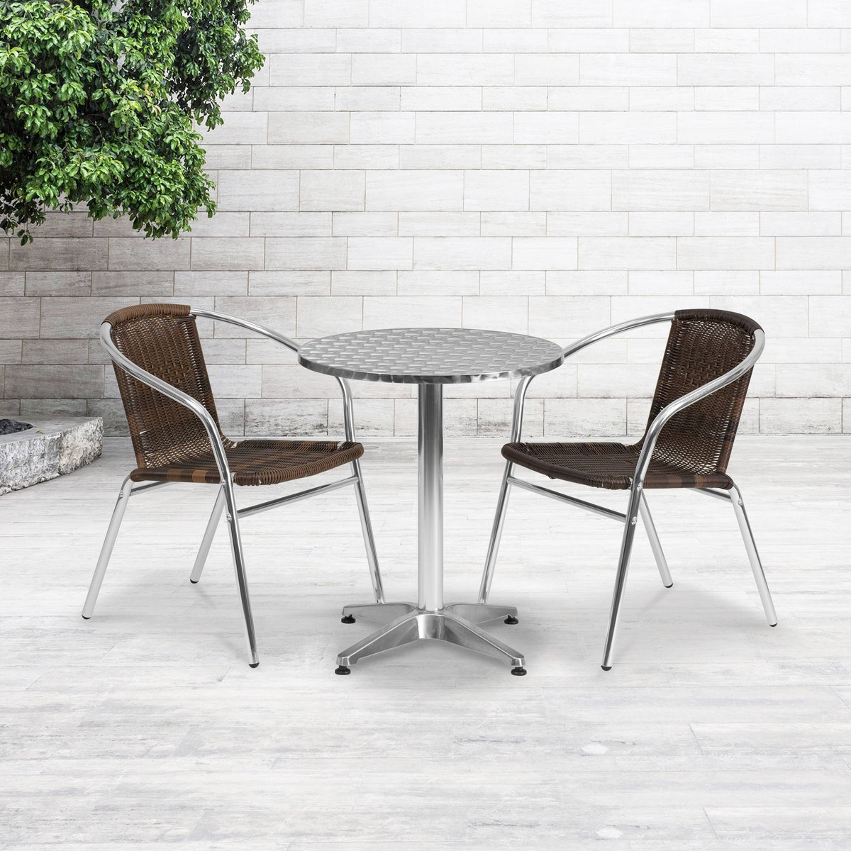 Aluminum and Rattan Stack Chair T6373