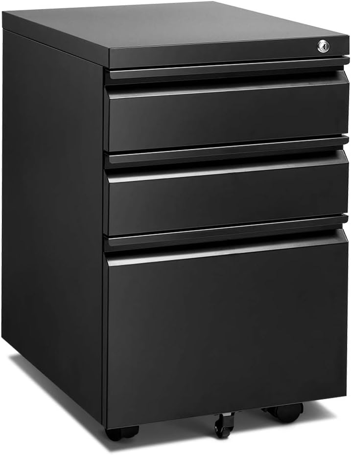 White 3 Drawer Lateral File Cabinet with Lock L125
