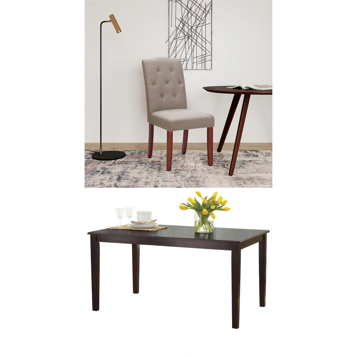 7-Piece Dining Set with Upholstered Chairs Y20067