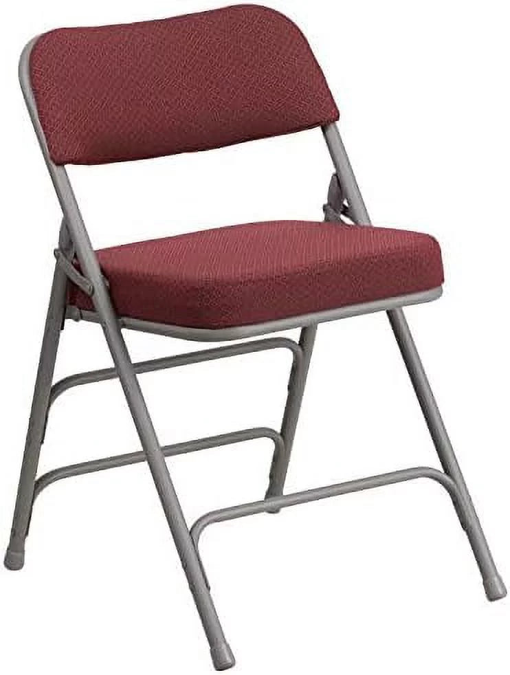Burgundy Fabric Metal Folding Chair W2049