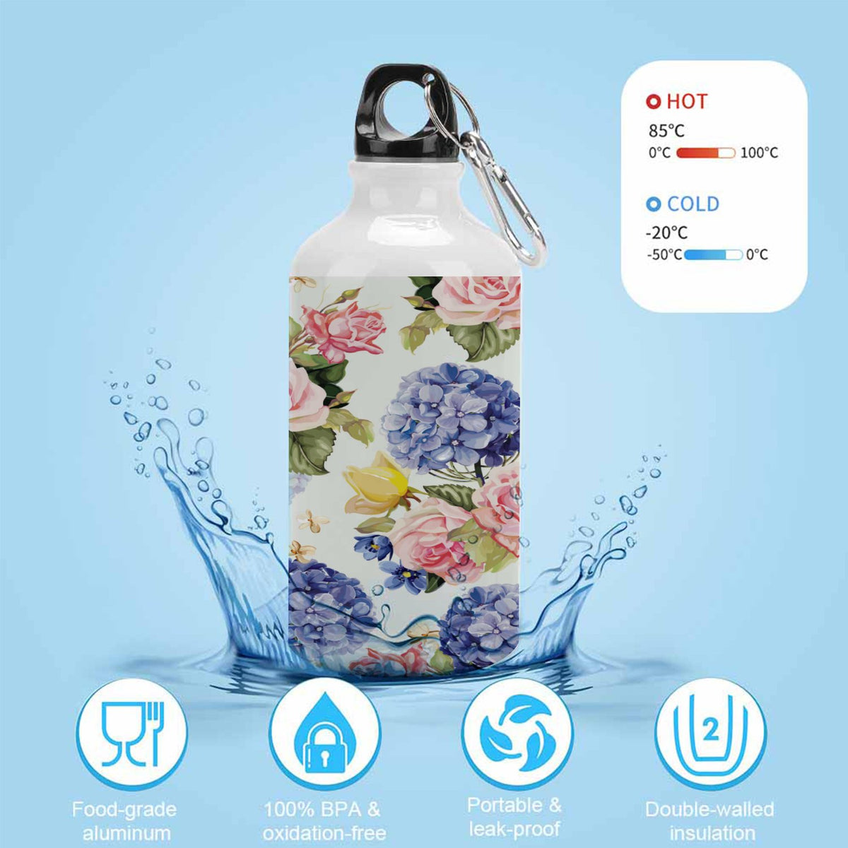 400ml Aluminum Water Bottle with Twist Cap T76934