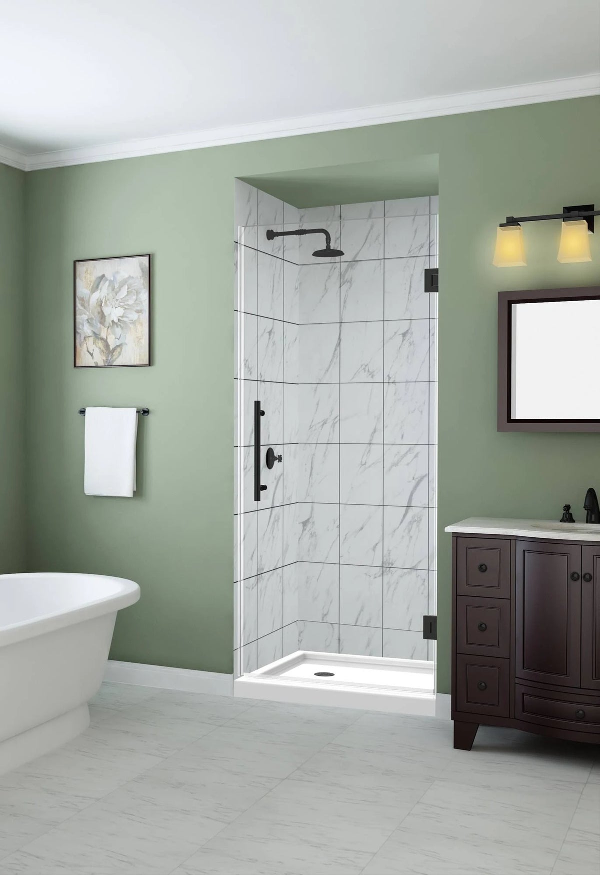 Frameless Hinged Shower Door Oil Rubbed Bronze P66987