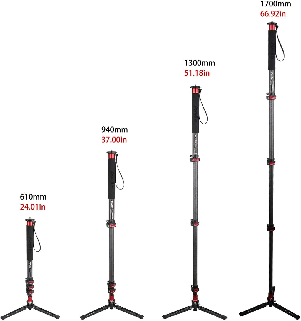 Carbon Fiber 67 Inch Camera Monopod T9202