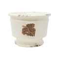 Rustic Garden Leaves Round Cachepot F40376