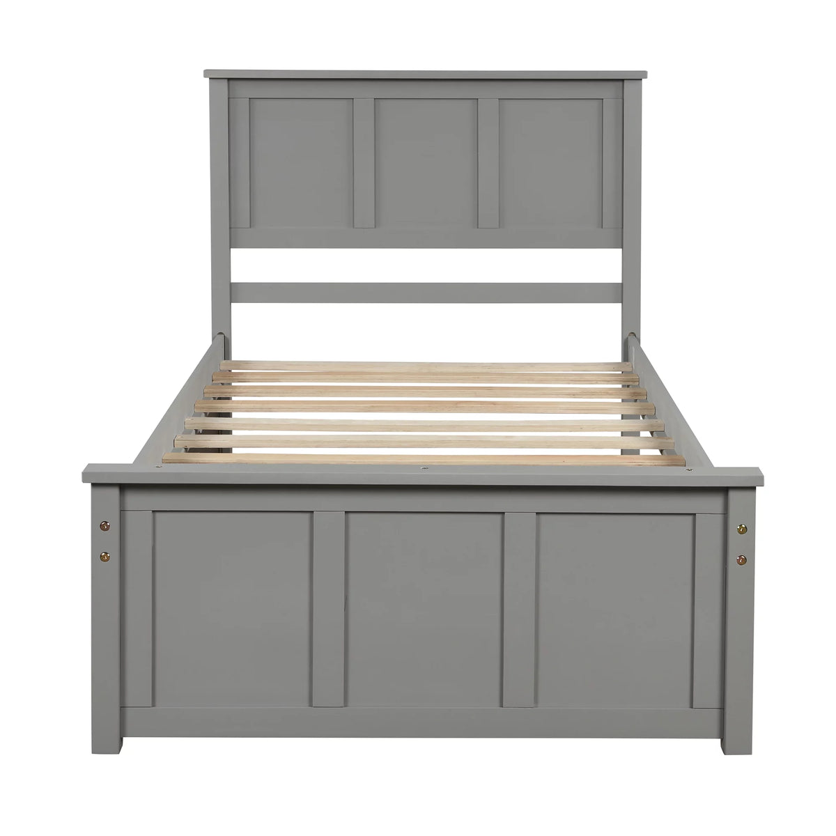 Twin Size Wood Platform Bed with Storage and Headboard O94632