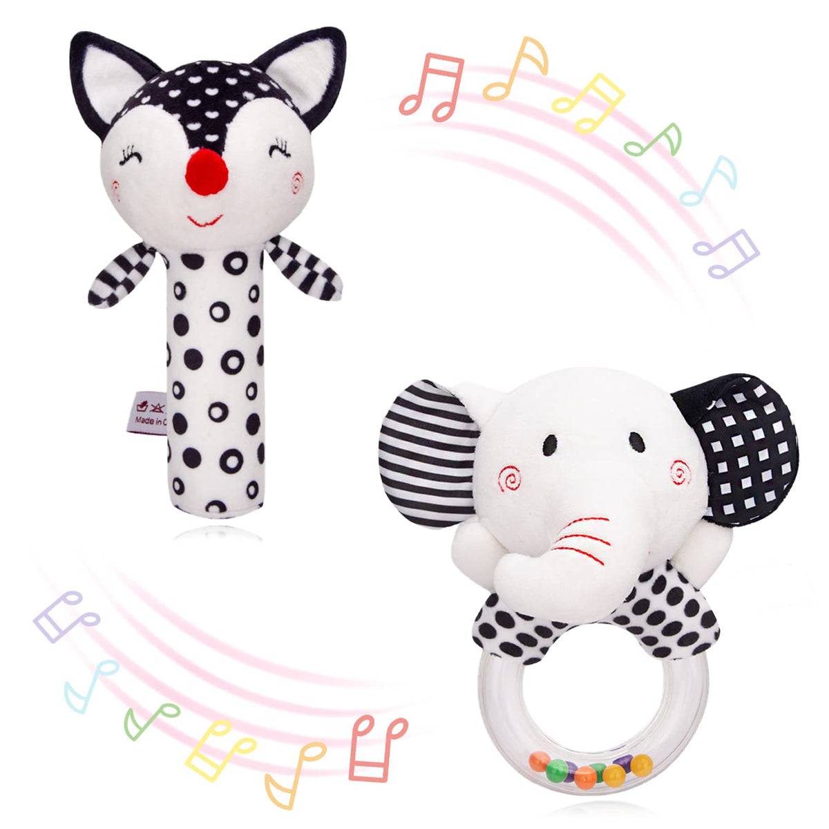 Baby Soft Rattles Teether Plush Rings for Infants 0 3 6 Months F69210