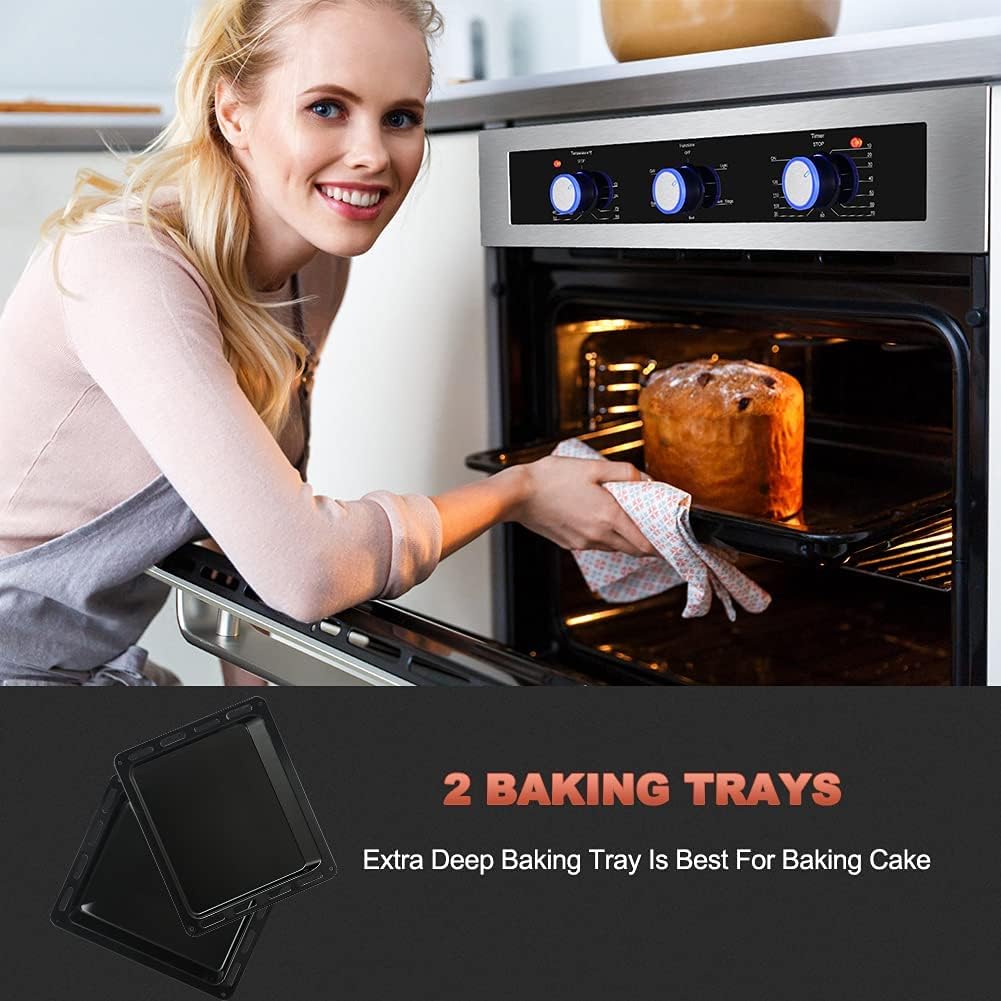 Single Wall Oven, 2.3 Cu.ft. Built-in Electric Wall Oven with Stainless Steel Finish W857