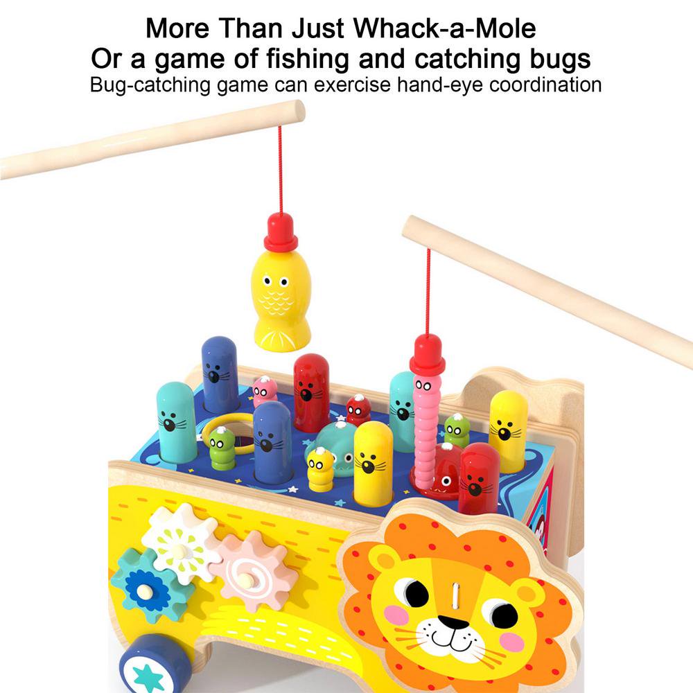 8 in 1 Wooden Montessori Whack Mole Game Motor Skill Toys R66133