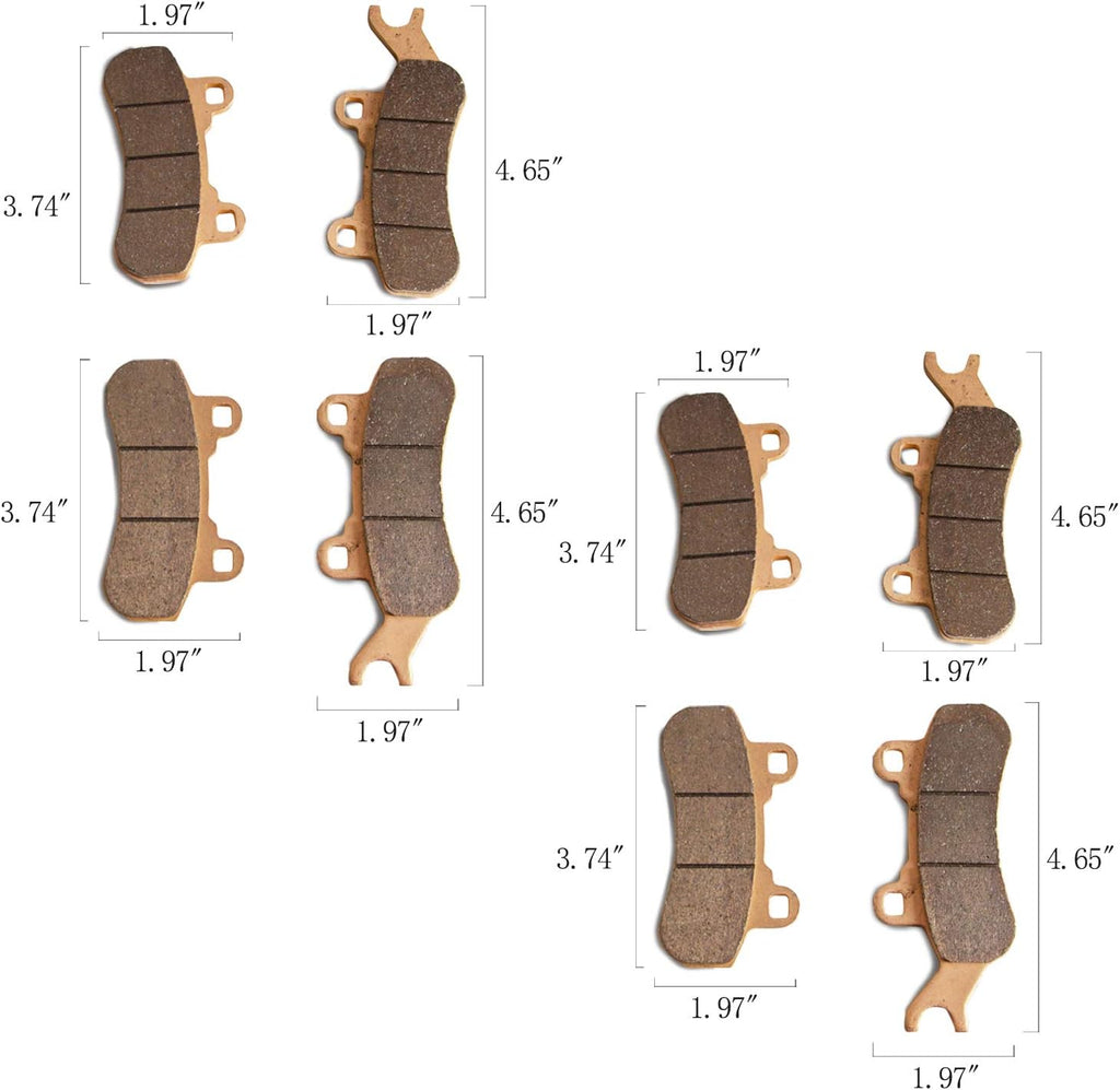 4 Sets Front and Rear Brake Pads Compatible with Can-Am Maverick X3 4x4 XRS, Sintered Metal Brake Pads I956063