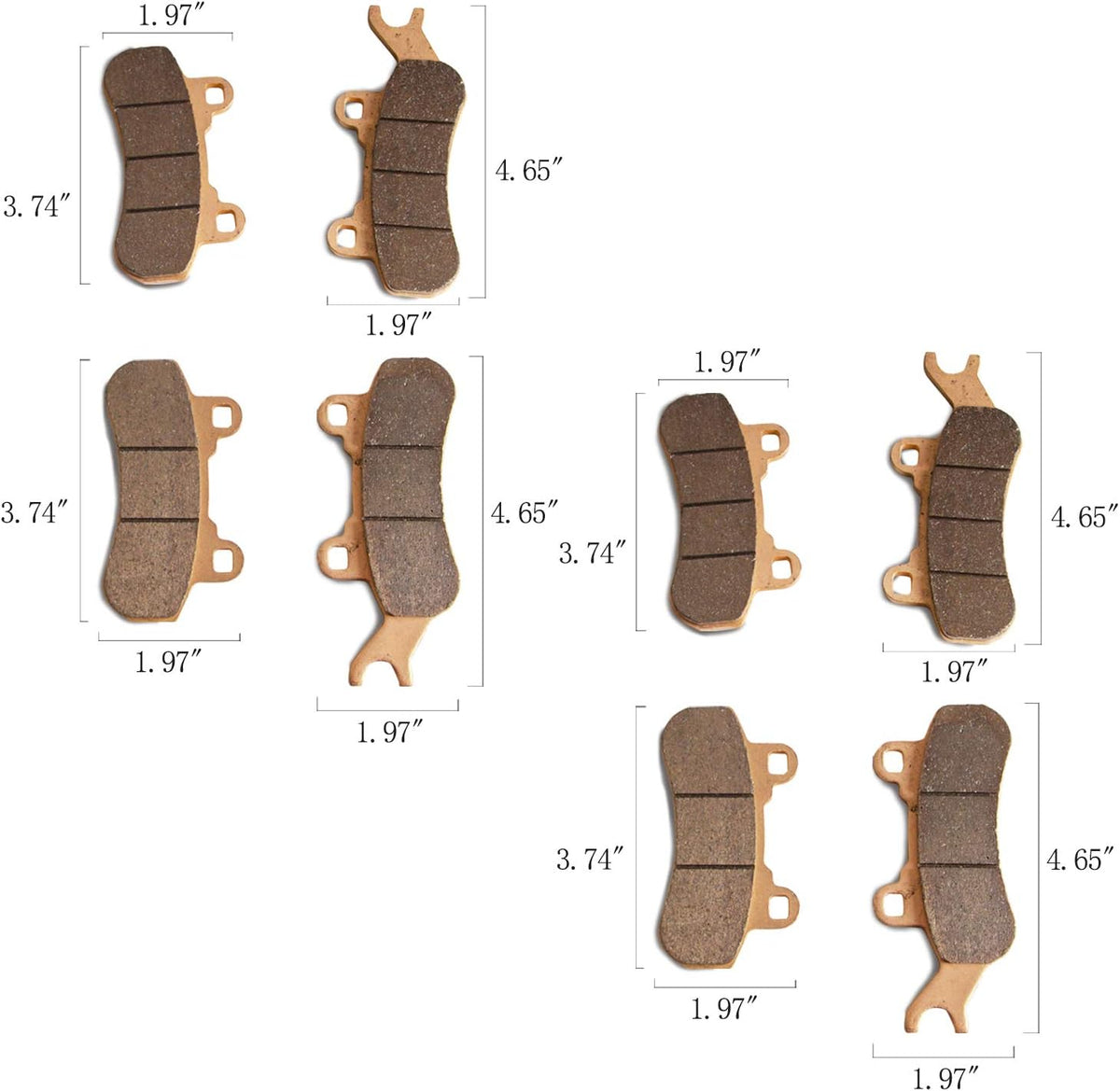 4 Sets Front and Rear Brake Pads Compatible with Can-Am Maverick X3 4x4 XRS, Sintered Metal Brake Pads I956063
