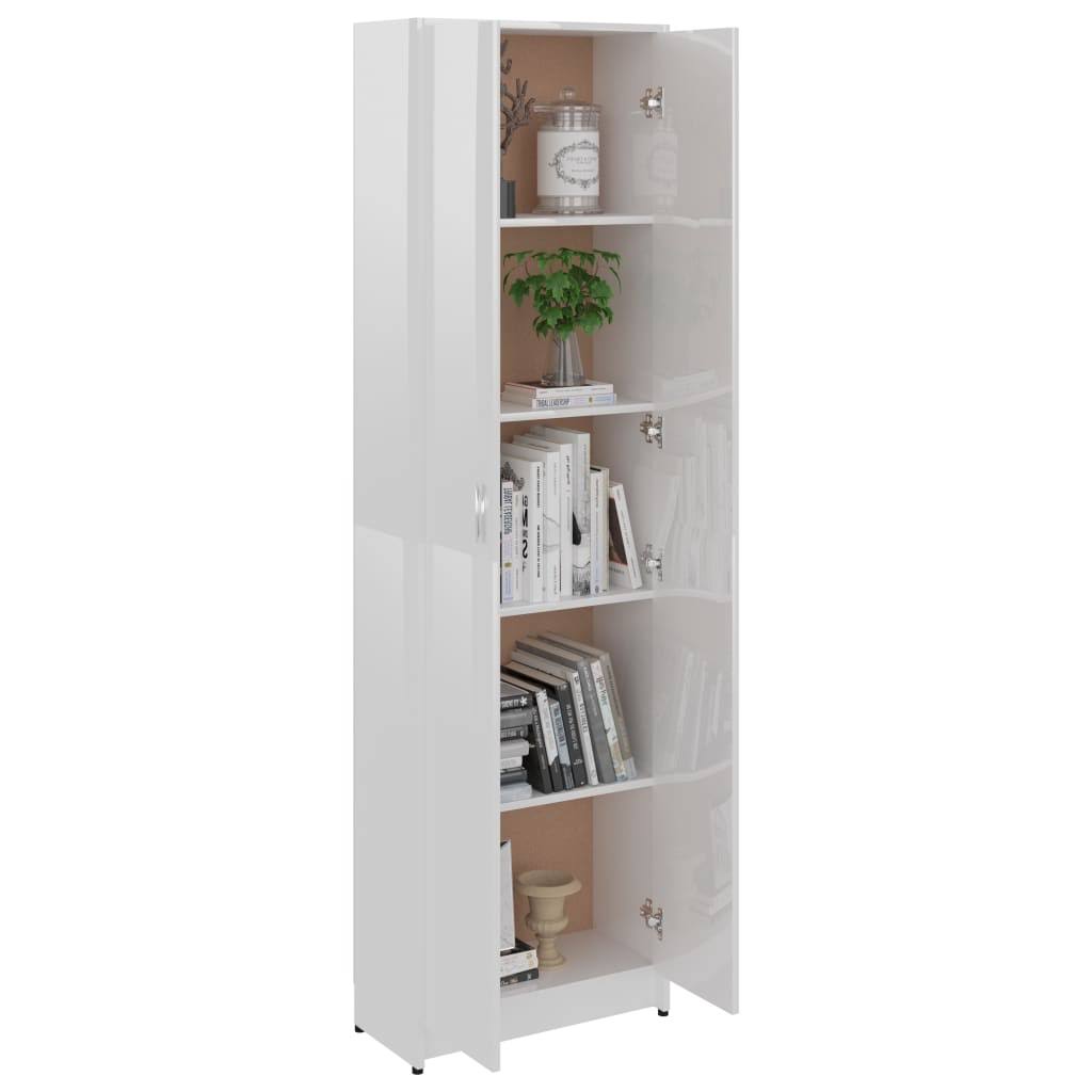 High Gloss White Hallway Wardrobe Chipboard G9953