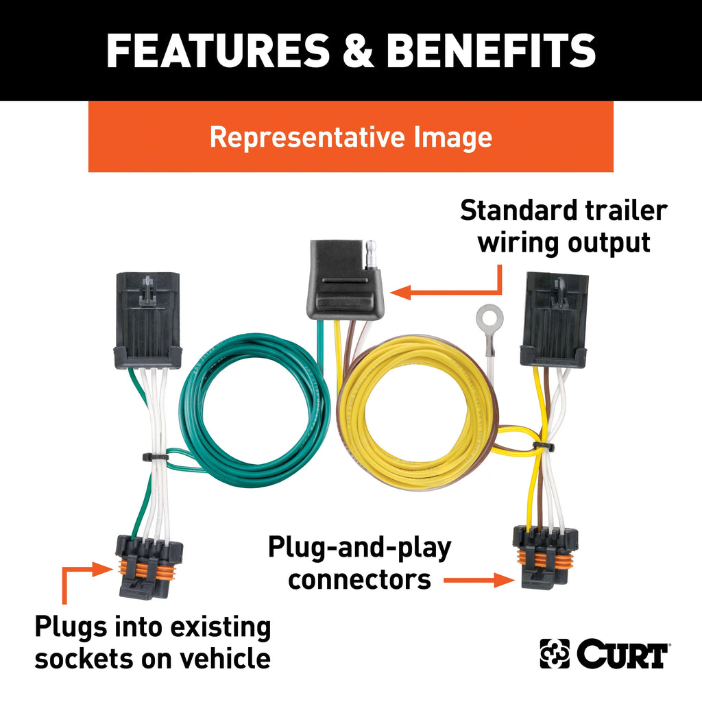 Vehicle-Side Custom 4-Pin Trailer Wiring Harness J90635
