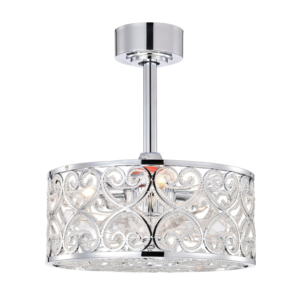16 Inch Chrome Polish Crystal Fandelier M682910