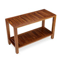 30 Inch Teak Shower Bench with Shelf A430