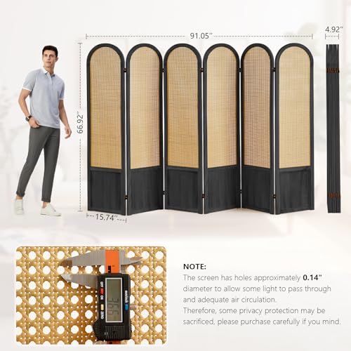 4 Panel Folding Rattan Room Divider E4159