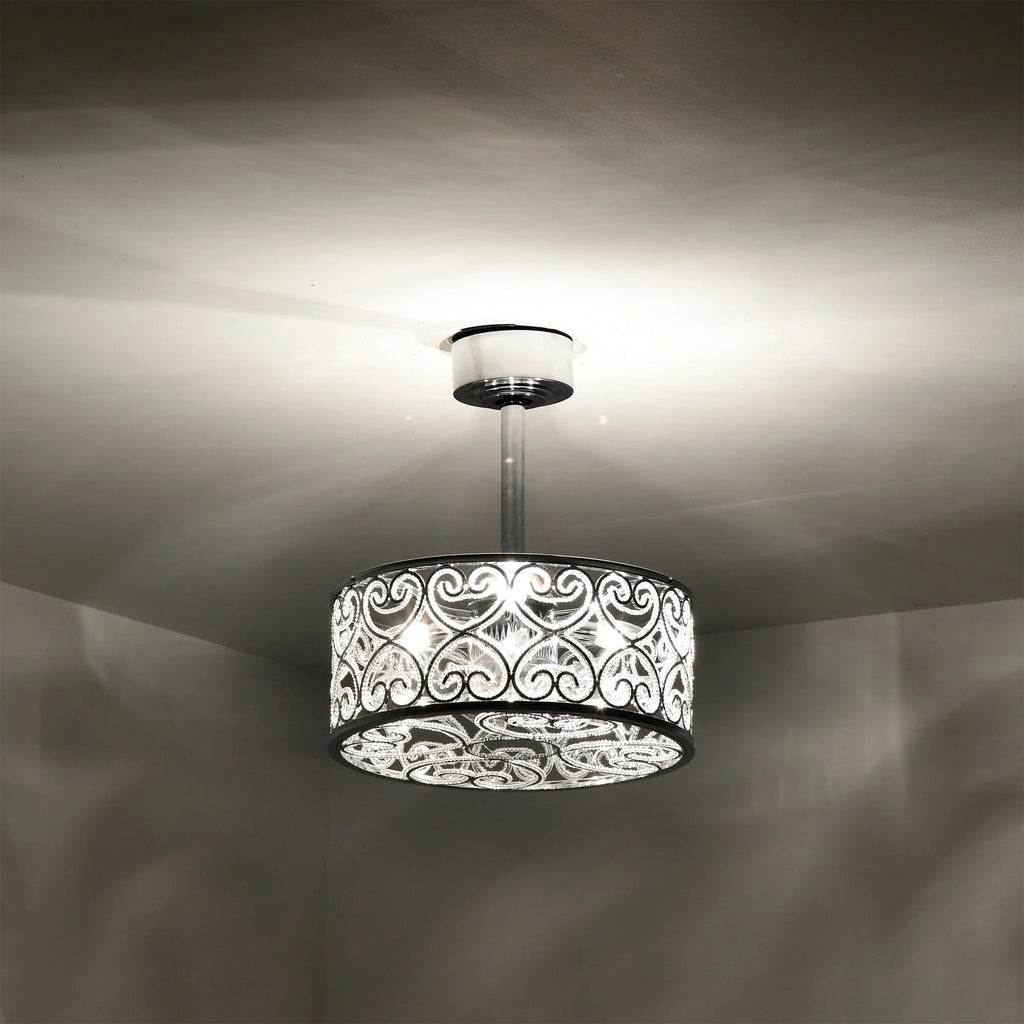 16 Inch Chrome Polish Crystal Fandelier M682910
