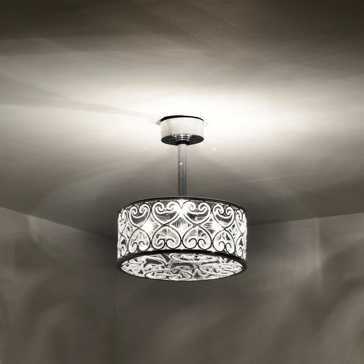16 Inch Chrome Polish Crystal Fandelier M682910