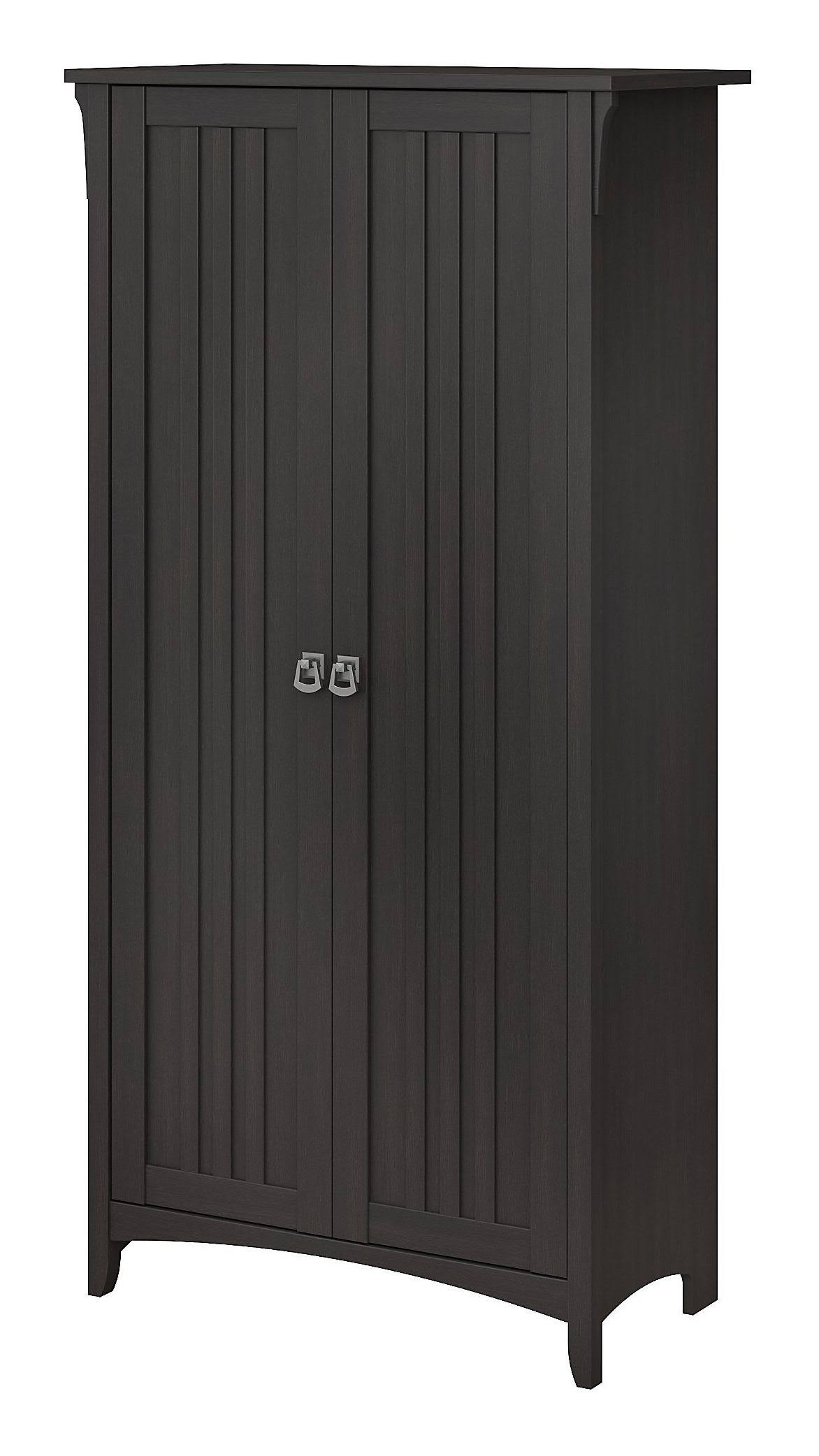 Vintage Black Tall Storage Cabinet with Doors R56900