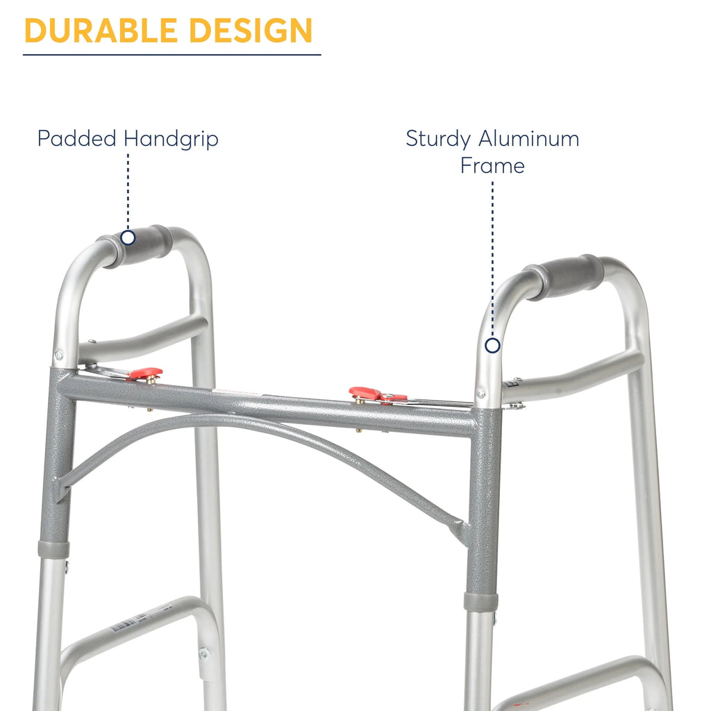 Two Button Folding Walker with 5 Wheels L377510