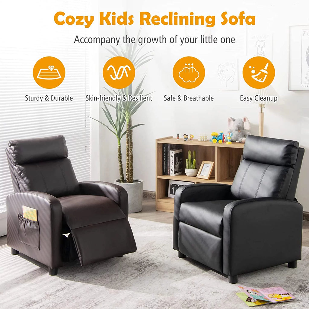 Adjustable PU Leather Kids Recliner with Footrest Y43067