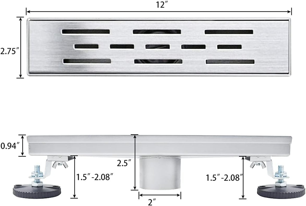 Linear Shower Drain 60 inch Brushed 304 Stainless Steel O6193