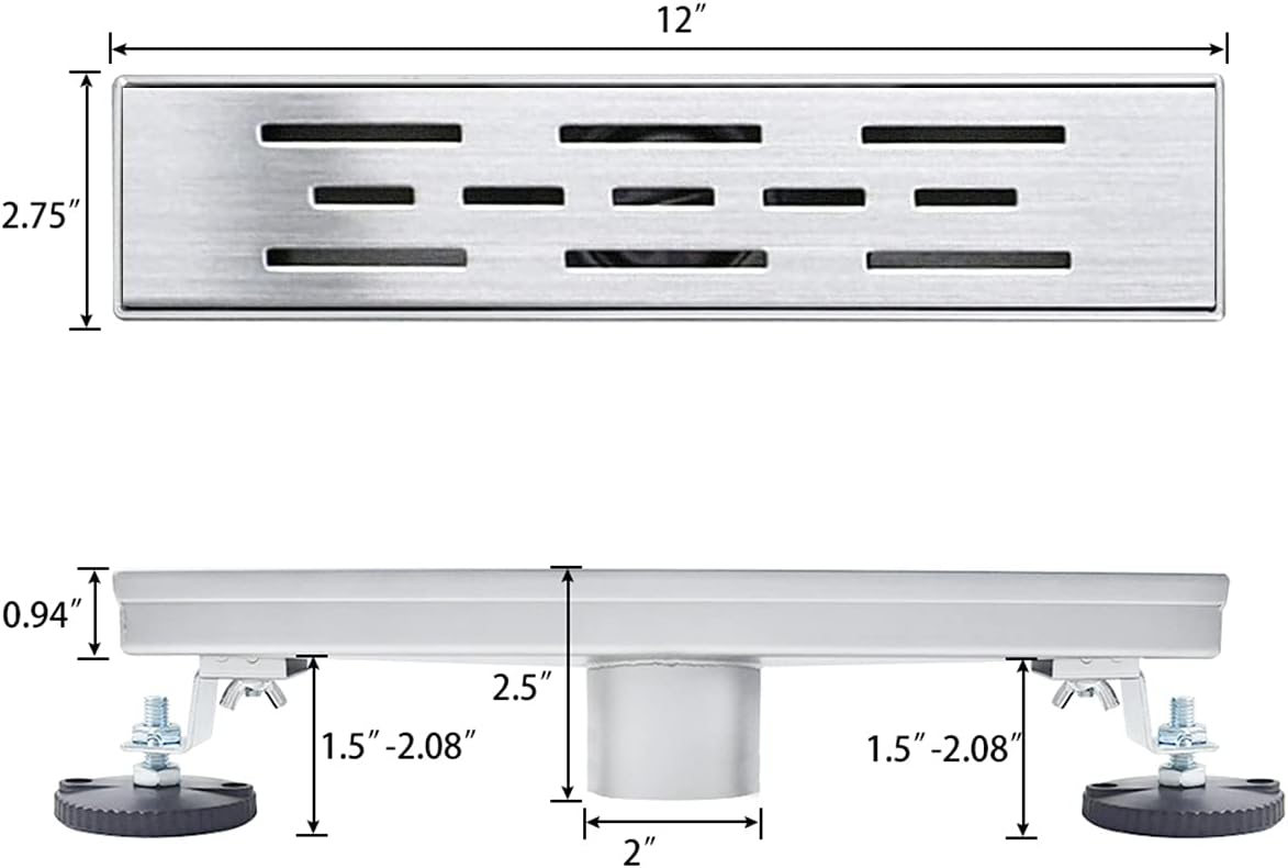 Linear Shower Drain 60 inch Brushed 304 Stainless Steel O6193