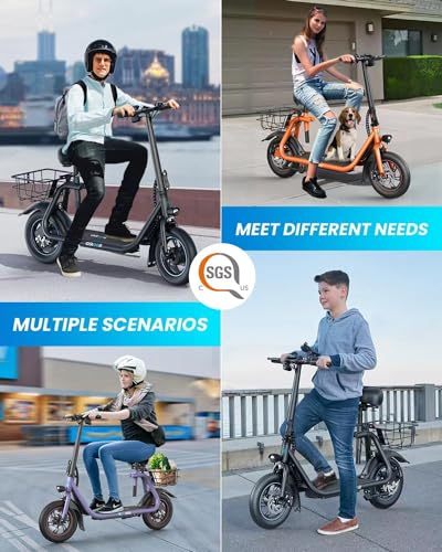Electric Scooter with Seat, 450W Motor, Foldable X190