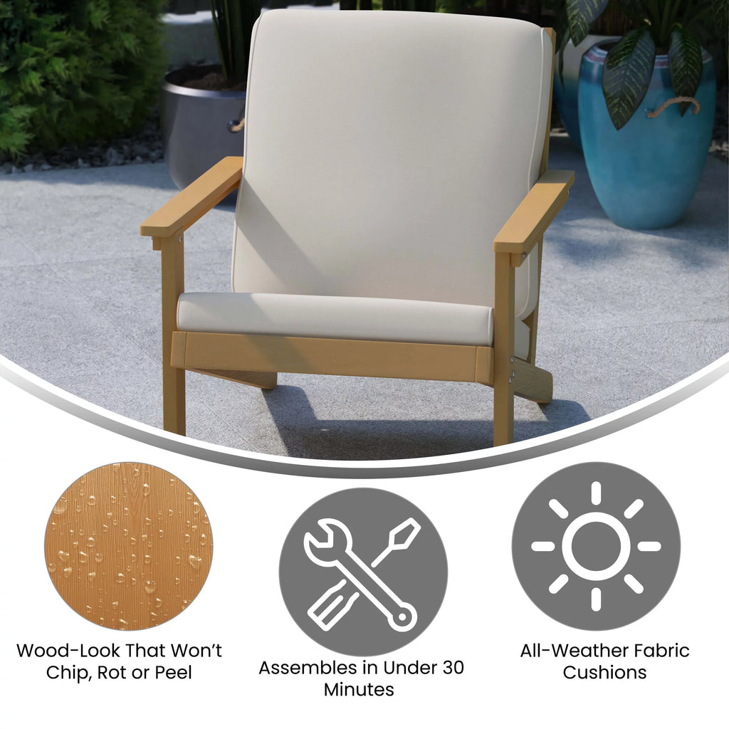 All-Weather Poly Resin Adirondack Chair with Cushions Z3685