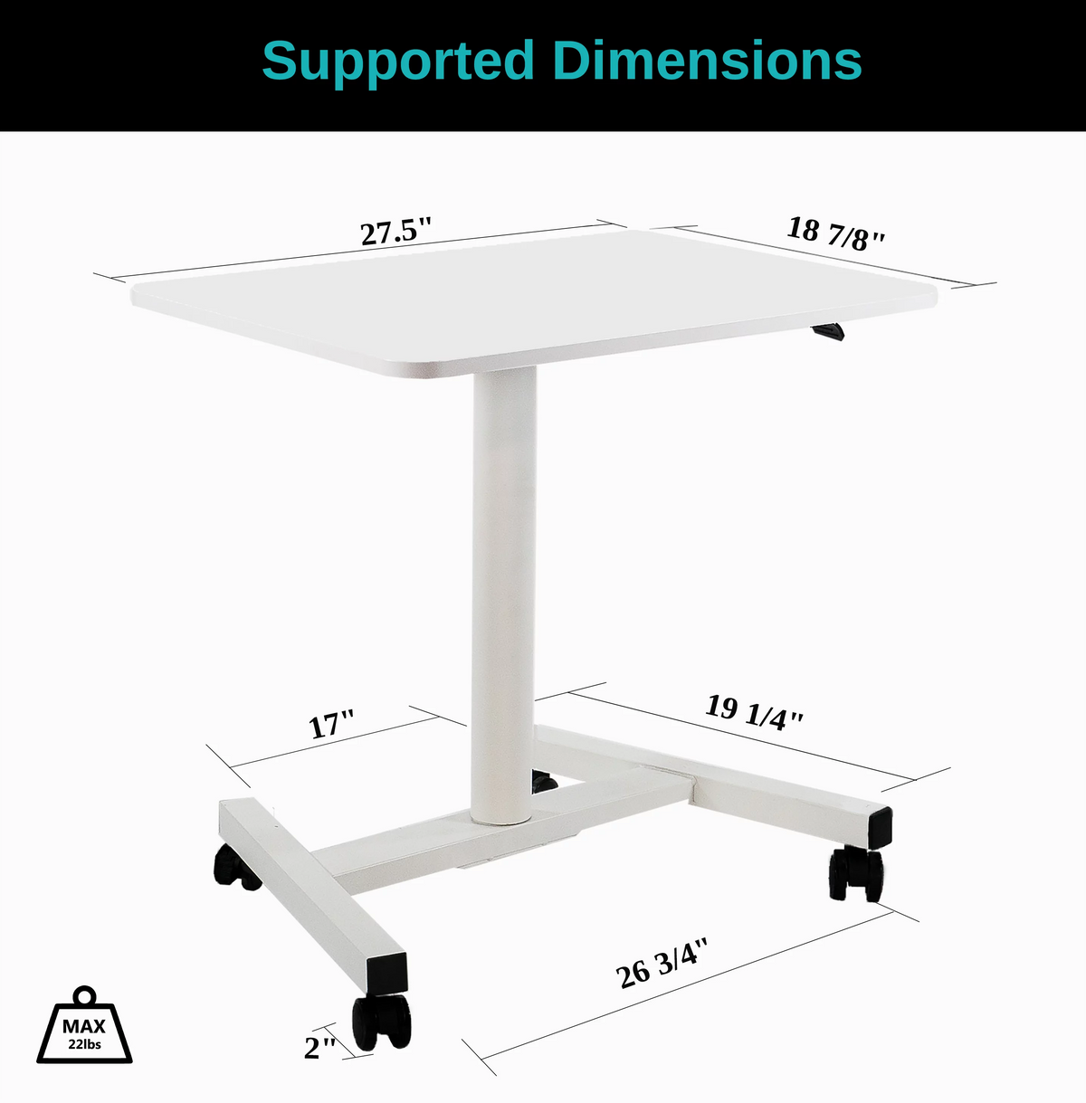White Adjustable Laptop Desk N202