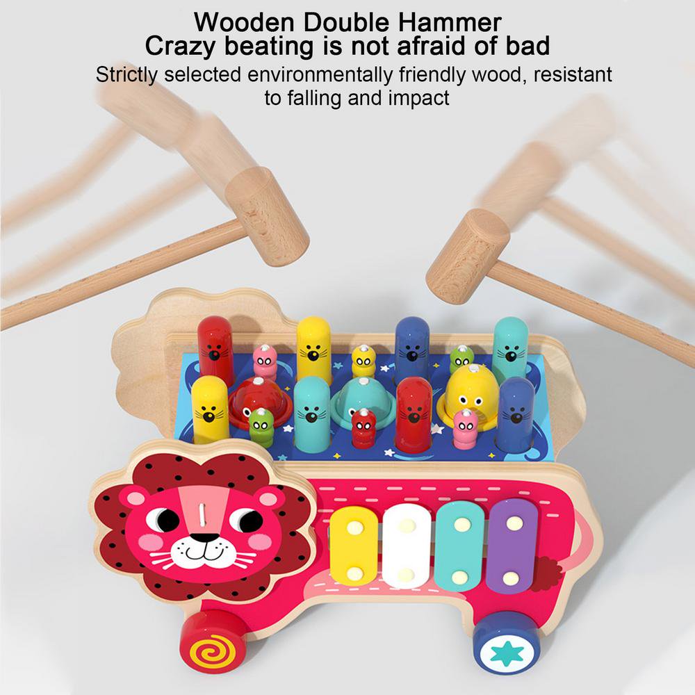8 in 1 Wooden Montessori Whack Mole Game Motor Skill Toys R66133