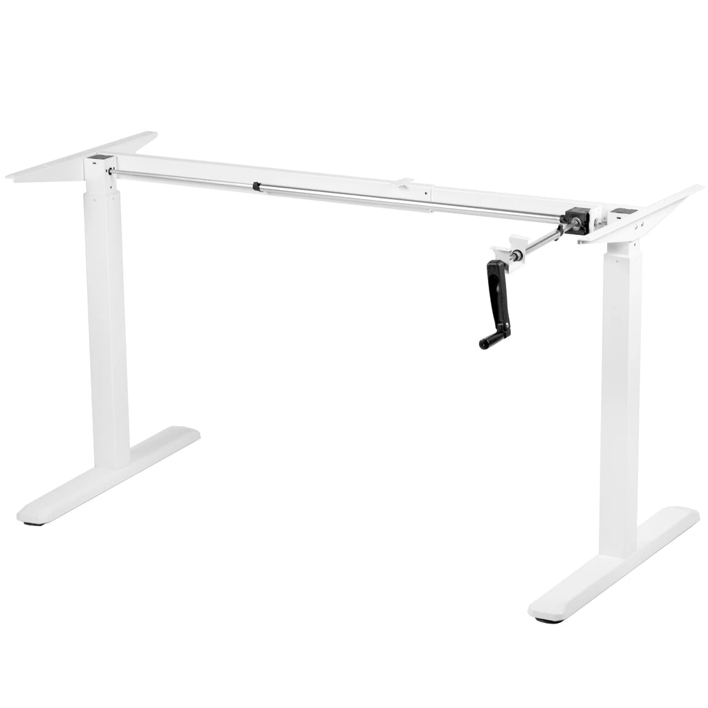 White Manual Height Adjustable Stand Up Desk Frame M70175