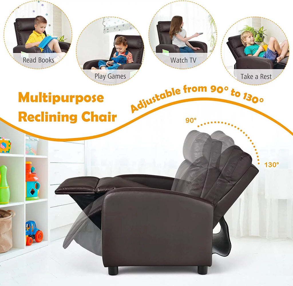 Adjustable PU Leather Kids Recliner with Footrest Y43067