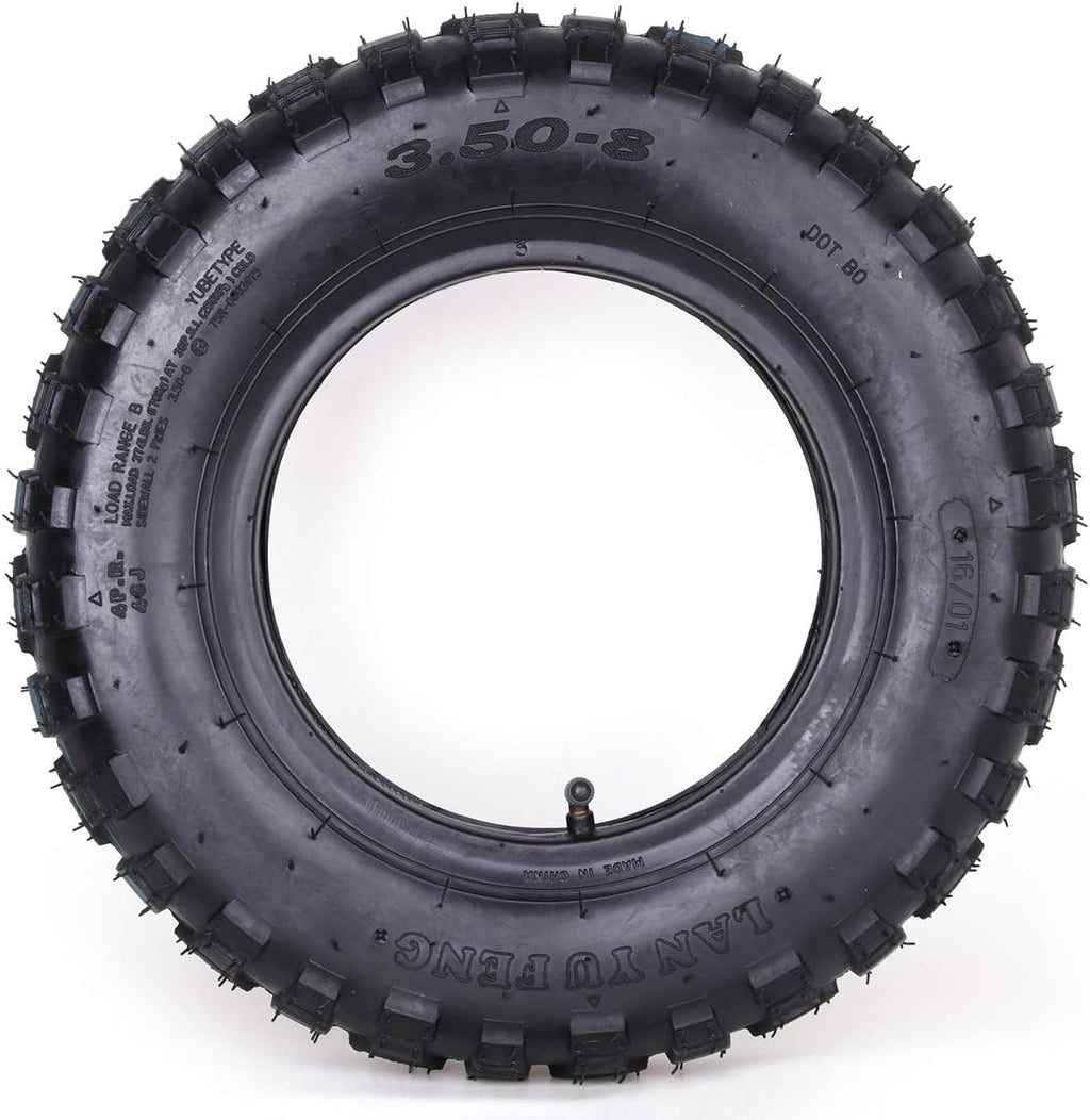 3.50-8 Tire and Inner Tube with TR87 Bent Angled Valve Stem Pack of 2 C959
