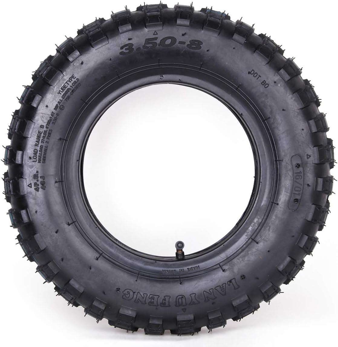 3.50-8 Tire and Inner Tube with TR87 Bent Angled Valve Stem Pack of 2 C959