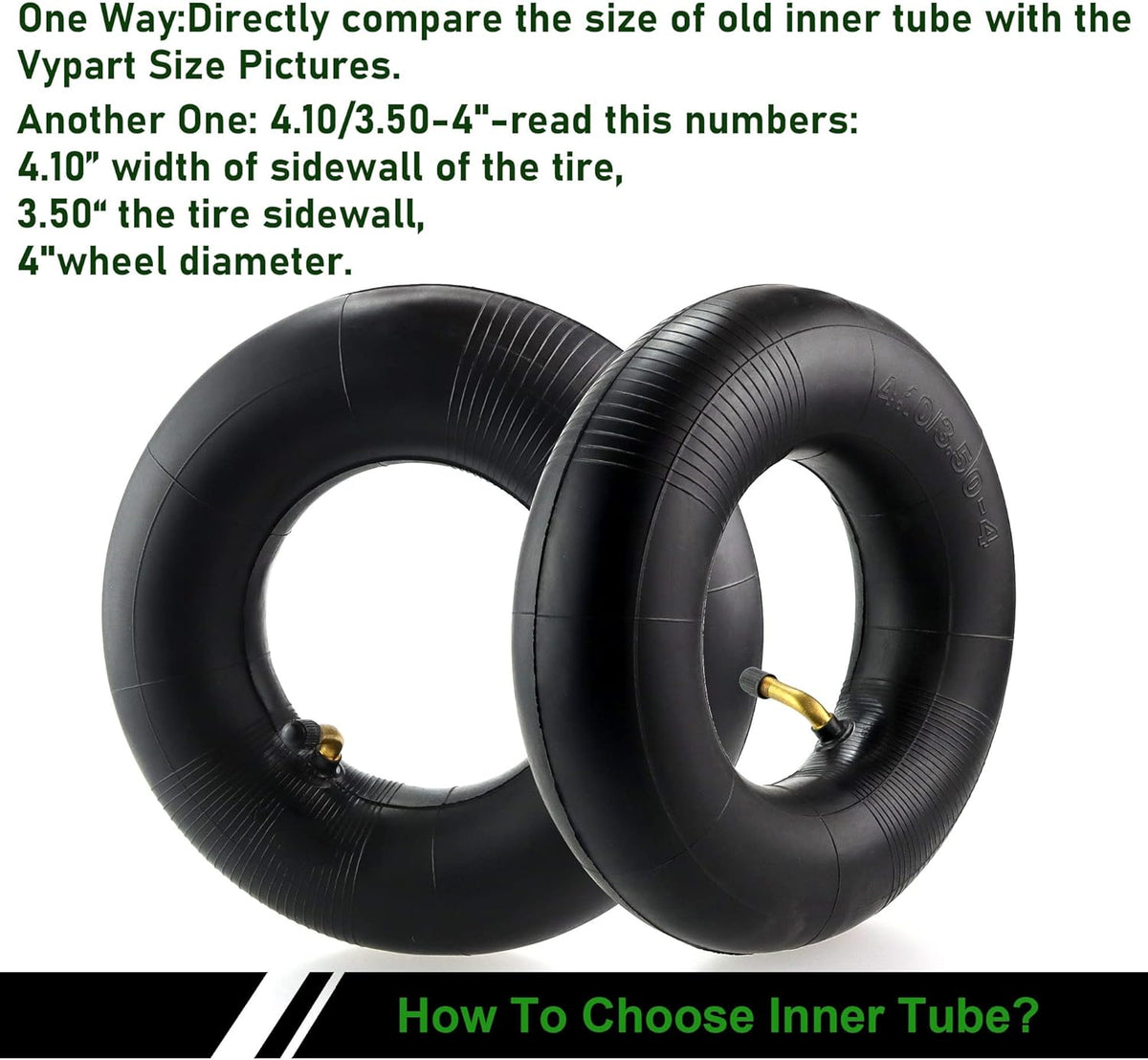 2 Pack Heavy Duty Replacement Inner Tubes with TR-13 Straight Metal Air Valve Stem A8509