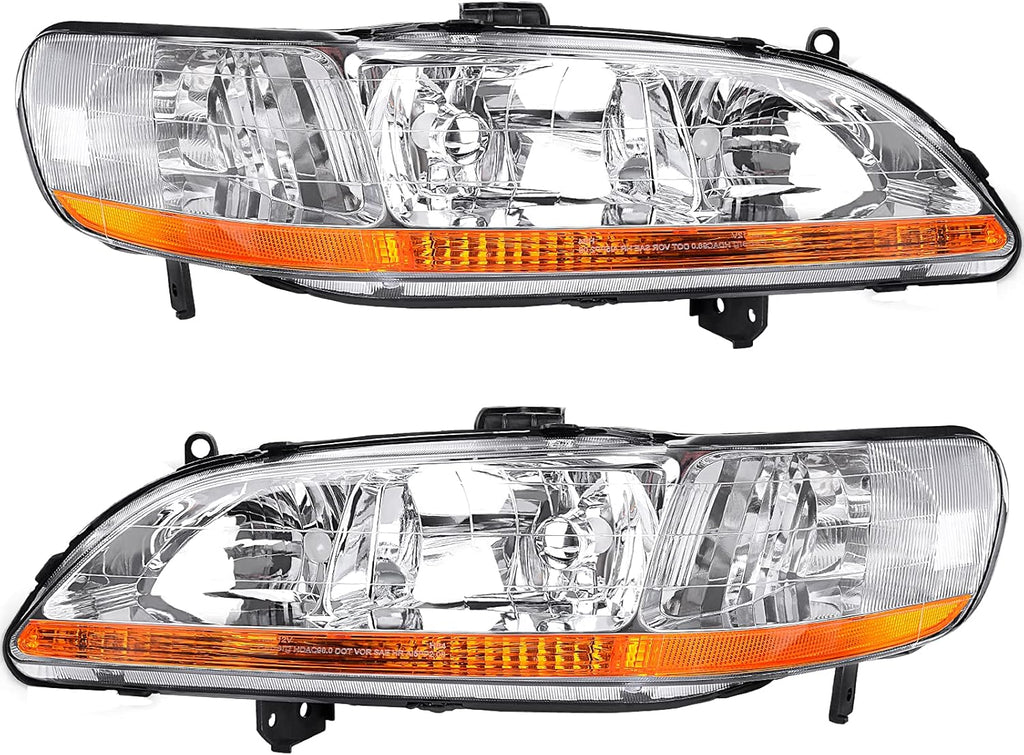 Headlight Assembly Replacement Black Housing Amber Reflector L462181