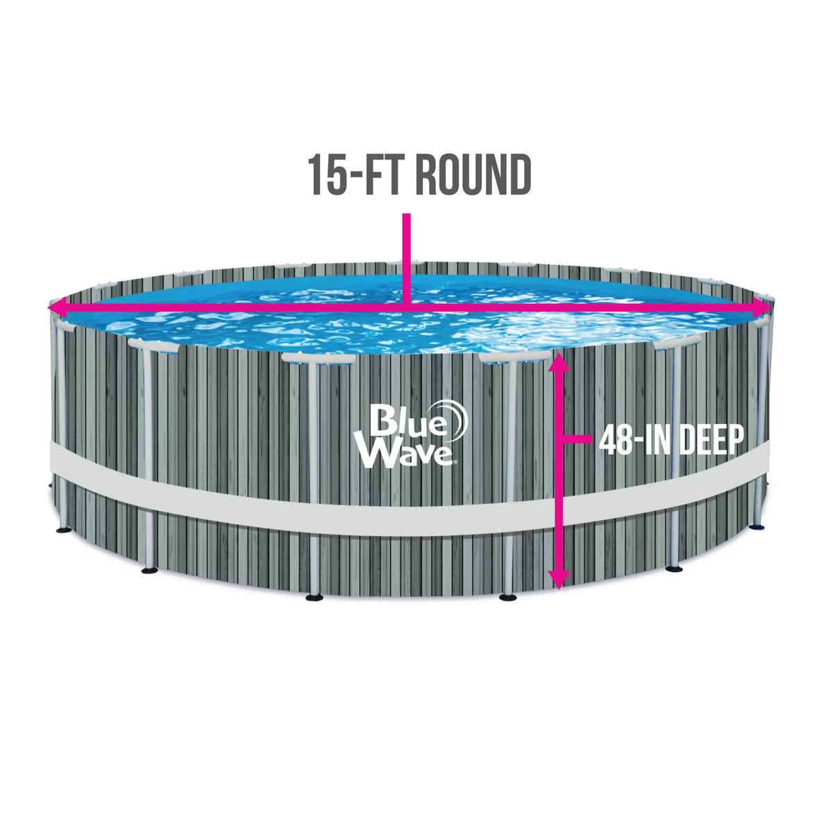 15-ft Round 48-in Deep Above Ground Swimming Pool with Cover N111315