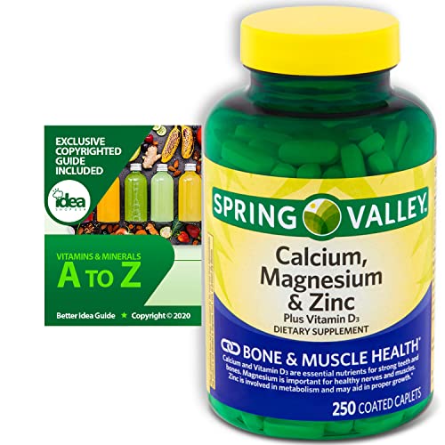 Calcium, Magnesium and Zinc Plus Vitamin D3 Coated Caplets, 250 Ct O804418