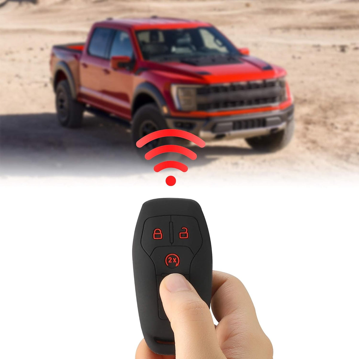 2Pcs Silicone Smart Key Fobs Remote Covers Case (Black) A35345