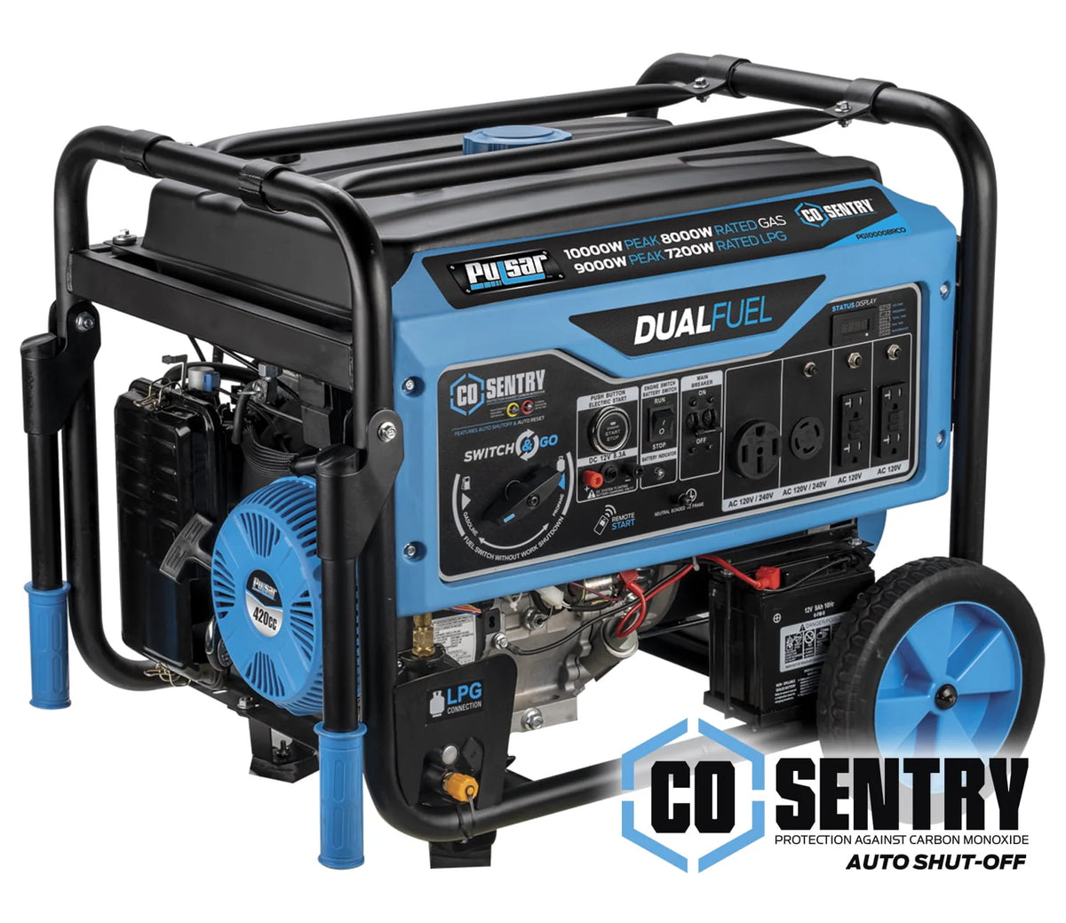 10,000 Watt Dual Fuel Portable Generator with Remote Start S1272