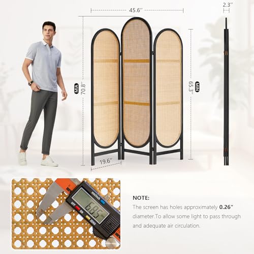 4 Panel Folding Rattan Room Divider E4159