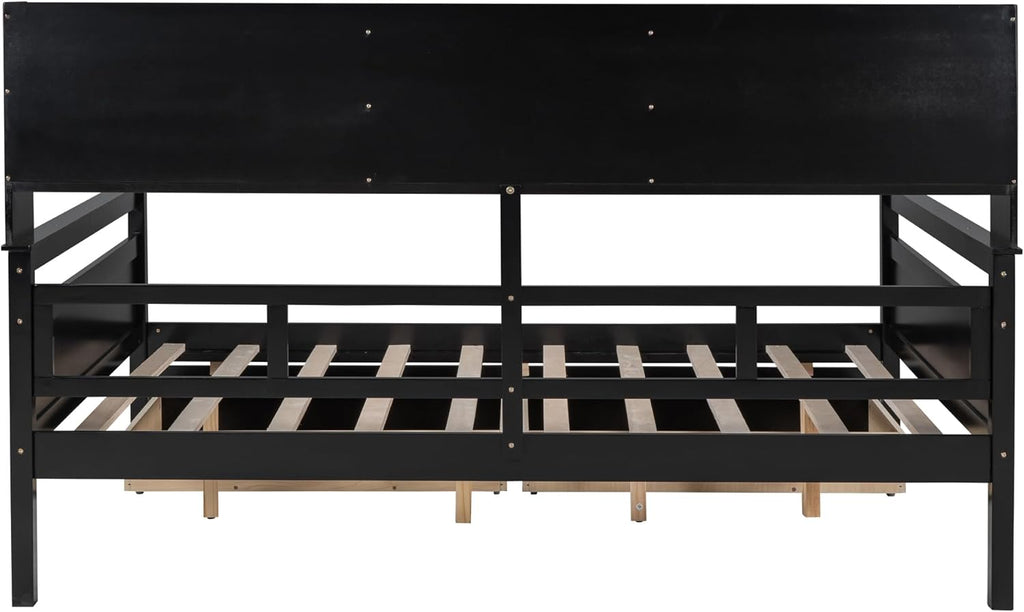 Espresso Full Size Wood Daybed with 2 Storage Drawers F250507